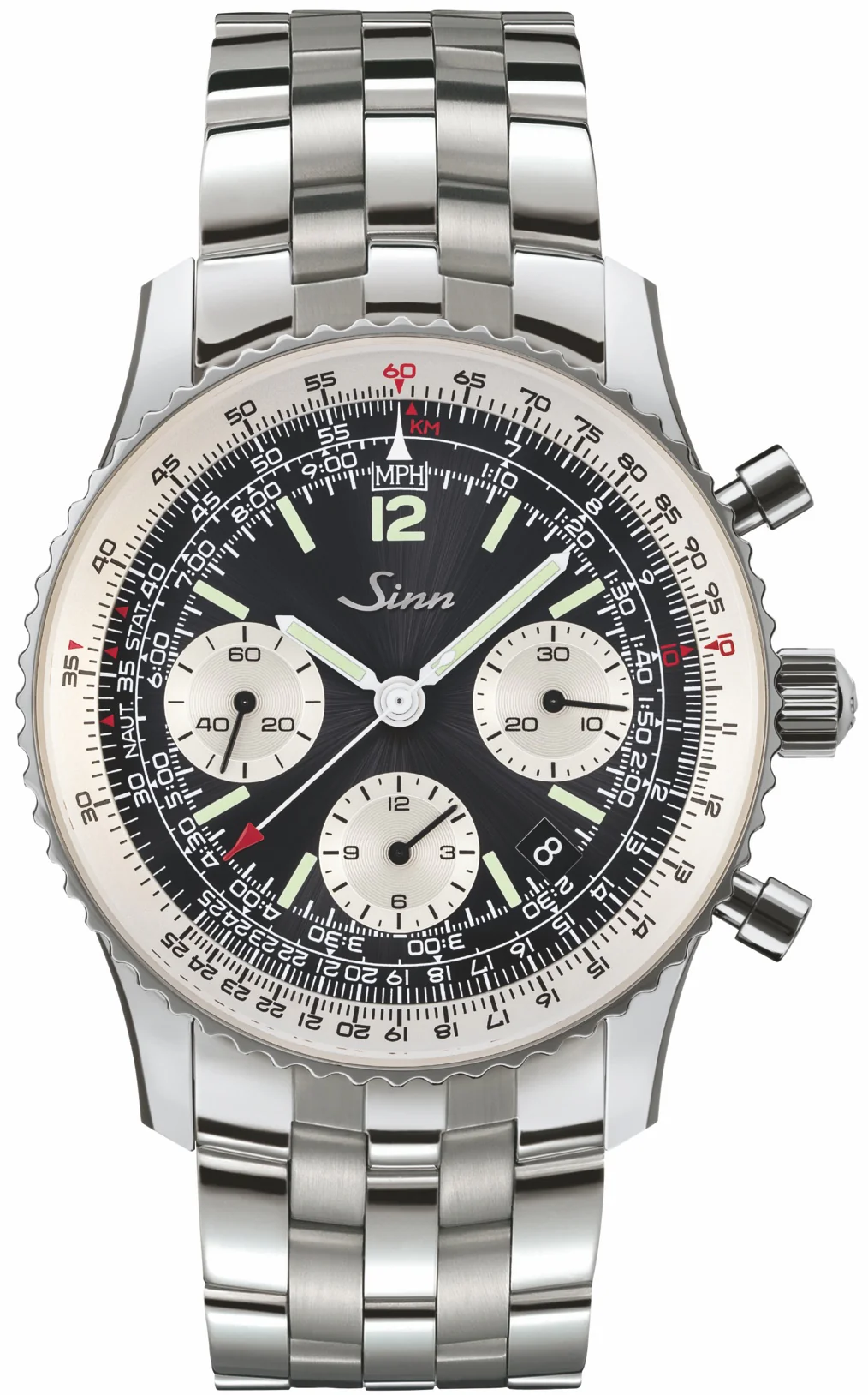Sinn 903 St II Navigation Chronograph Fine Link Bracelet Watch