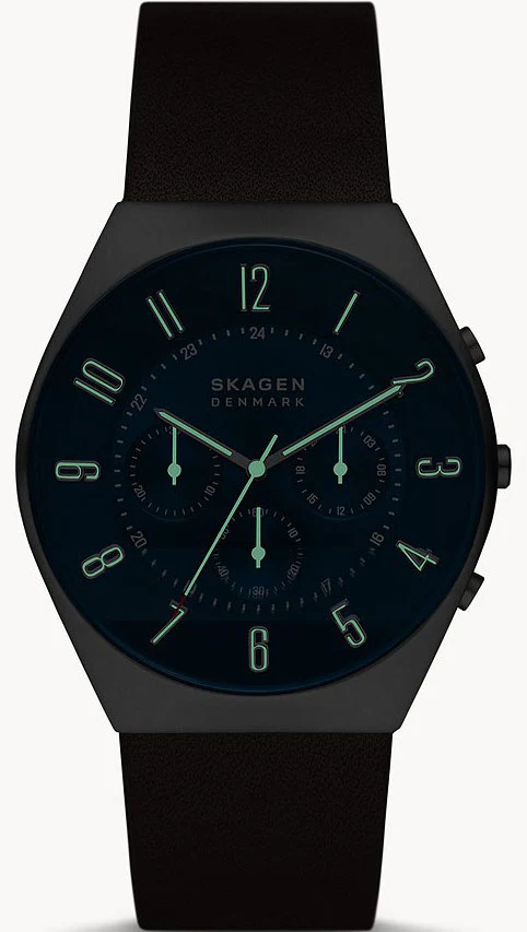 Skagen Watch Grenen Chronograph Espresso Leather Mens - Image 2