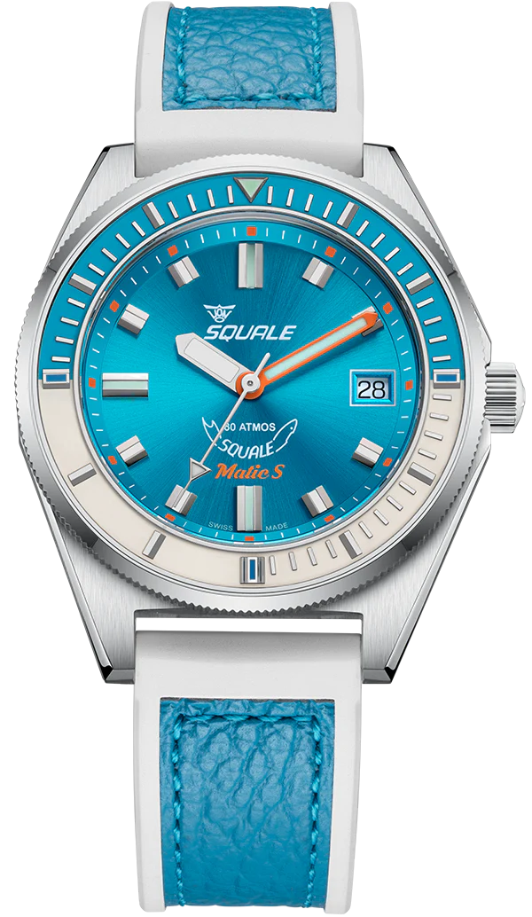 Squale Matic S Light Blue HydroLeather Watch