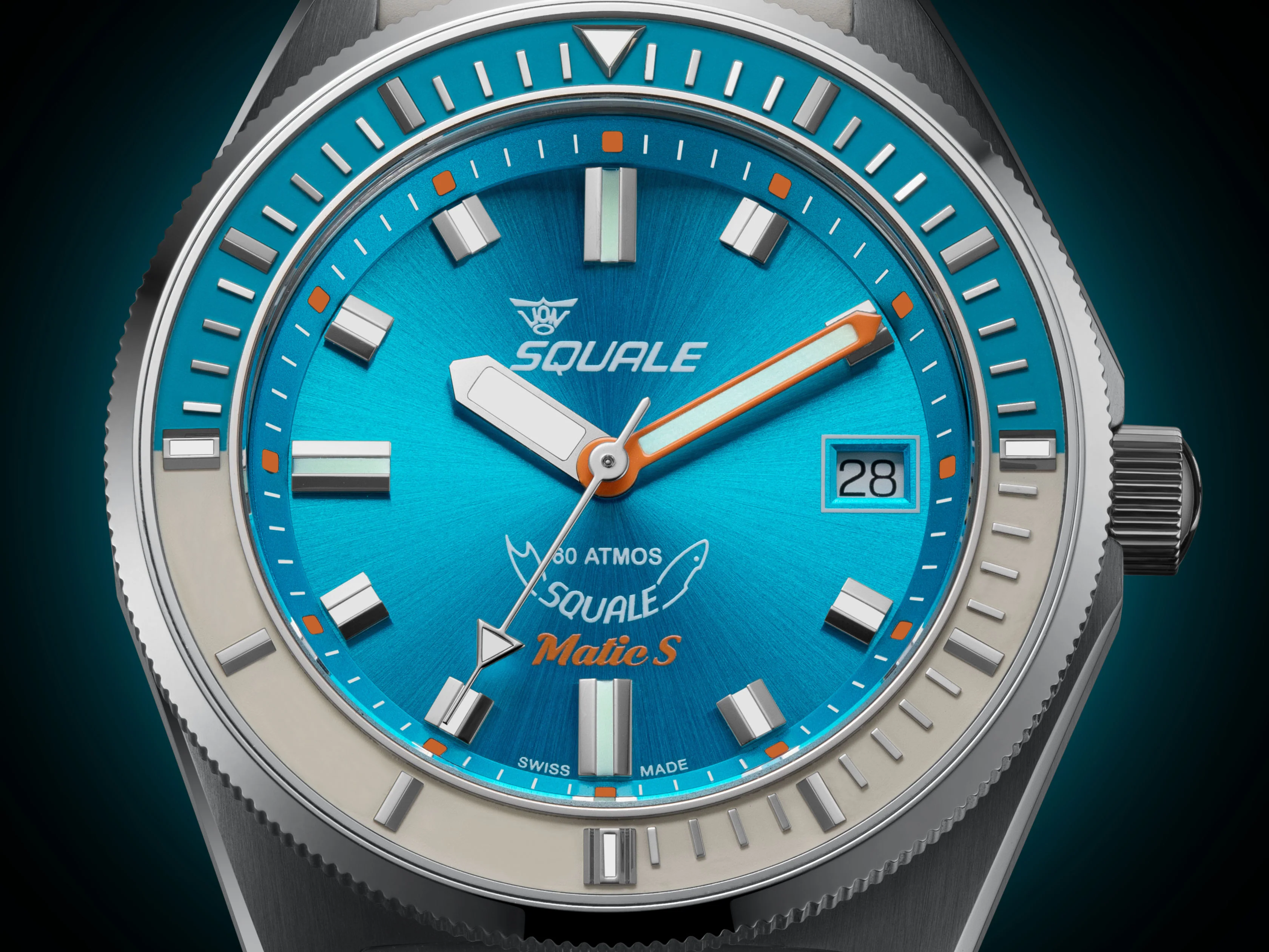 Squale Matic S Light Blue HydroLeather Watch - Image 10