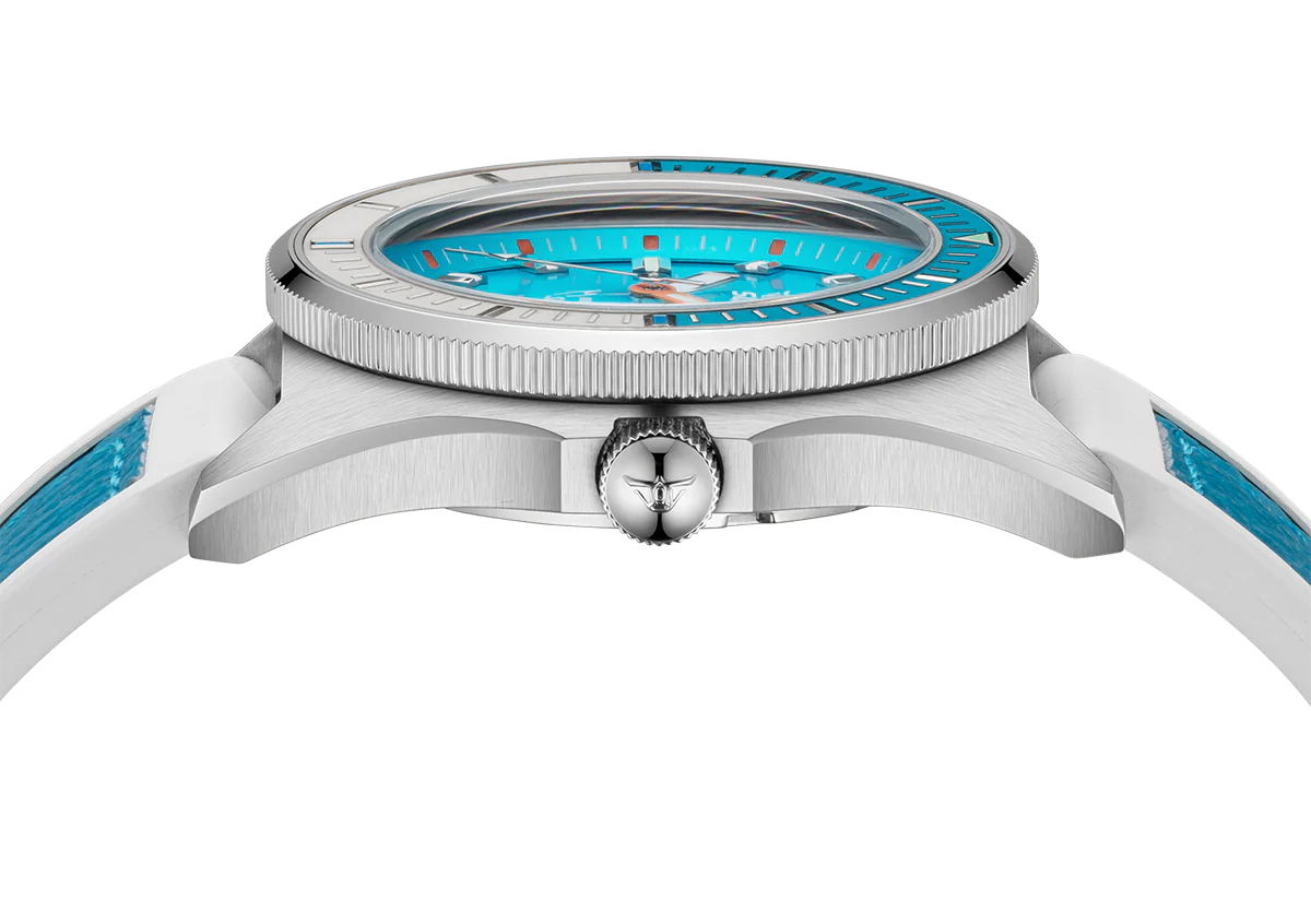 Squale Matic S Light Blue HydroLeather Watch - Image 5