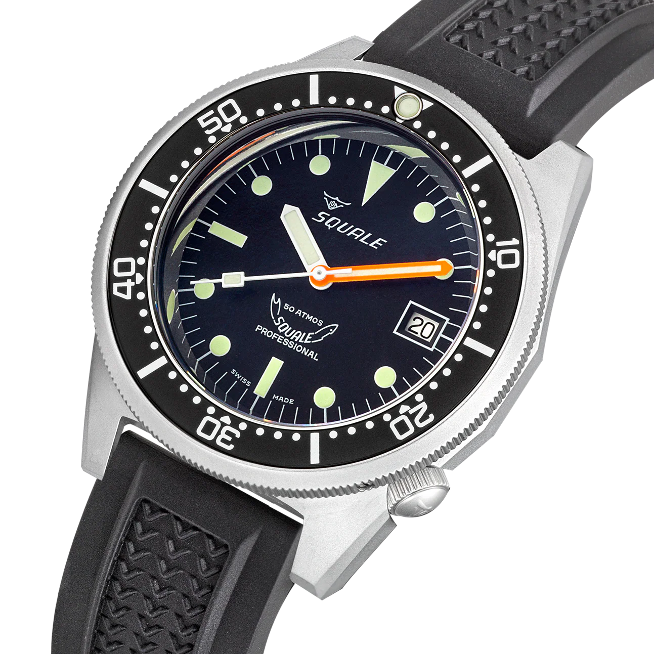 Squale 1521 Black Blasted Rubber Watch - Image 2