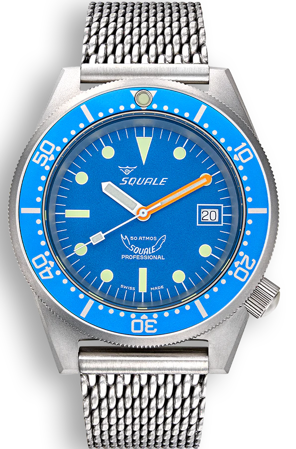 Squale Watch 1521 Blue Blasted Mesh