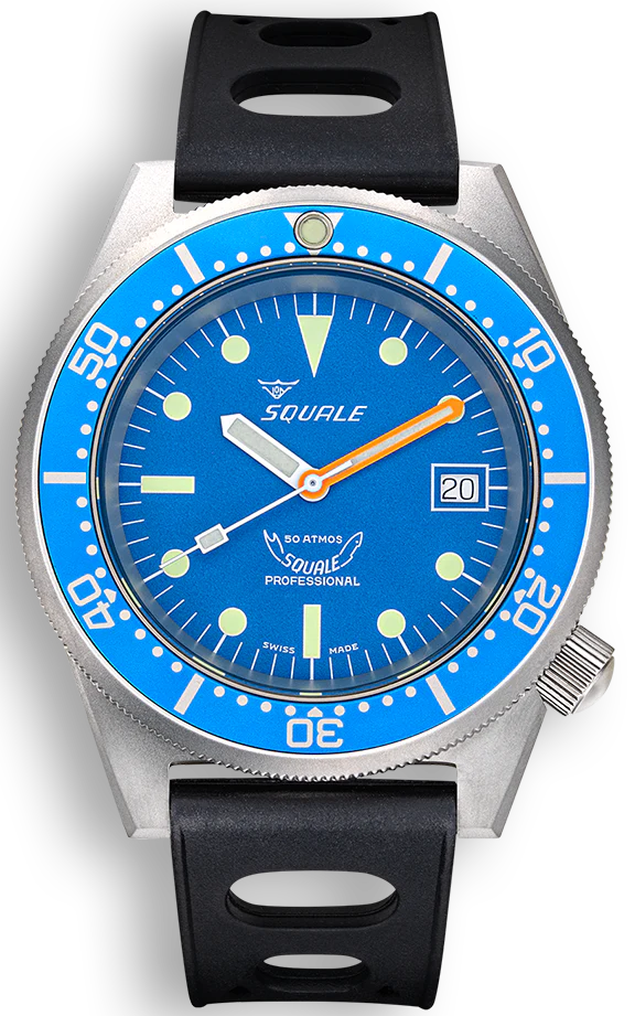 Squale Watch 1521 Blue Blasted Rubber