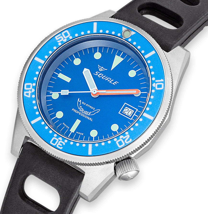Squale Watch 1521 Blue Blasted Rubber - Image 3