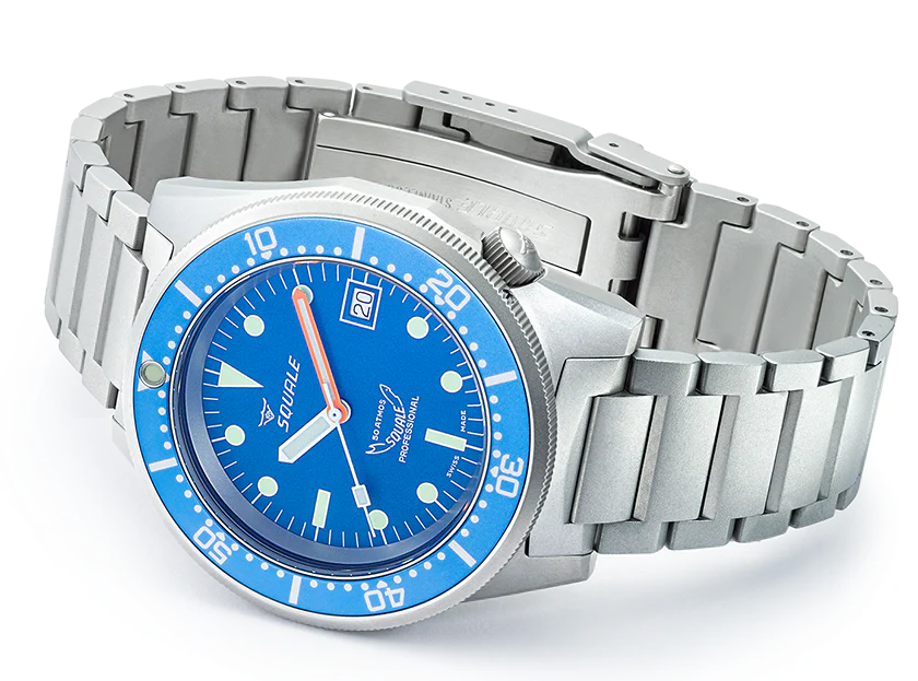 Squale 1521 Blue Blasted Bracelet Watch - Image 4
