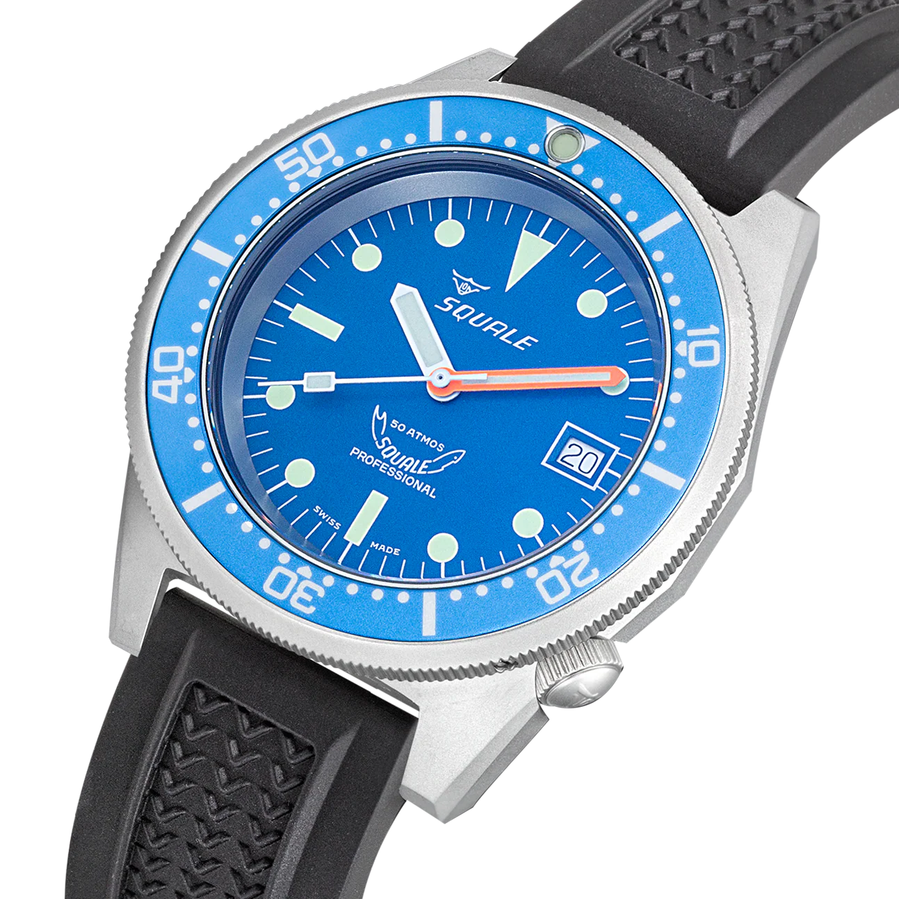 Squale 1521 Blue Blasted Rubber Watch - Image 3
