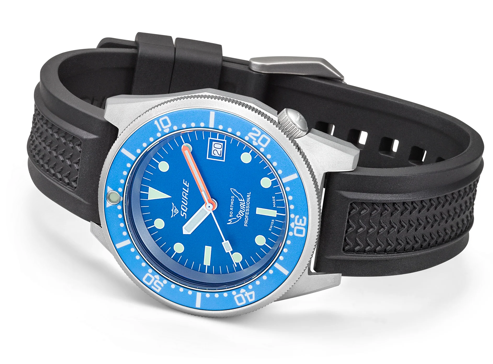 Squale 1521 Blue Blasted Rubber Watch - Image 4
