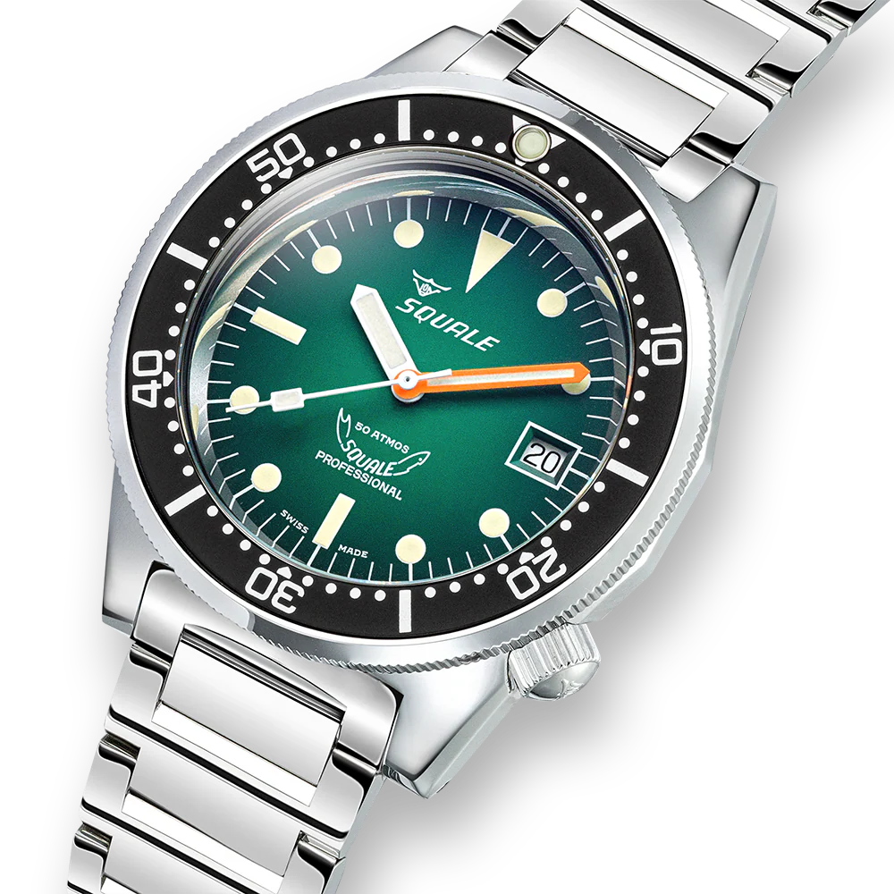 Squale 1521 Green Ray Bracelet Watch - Image 3