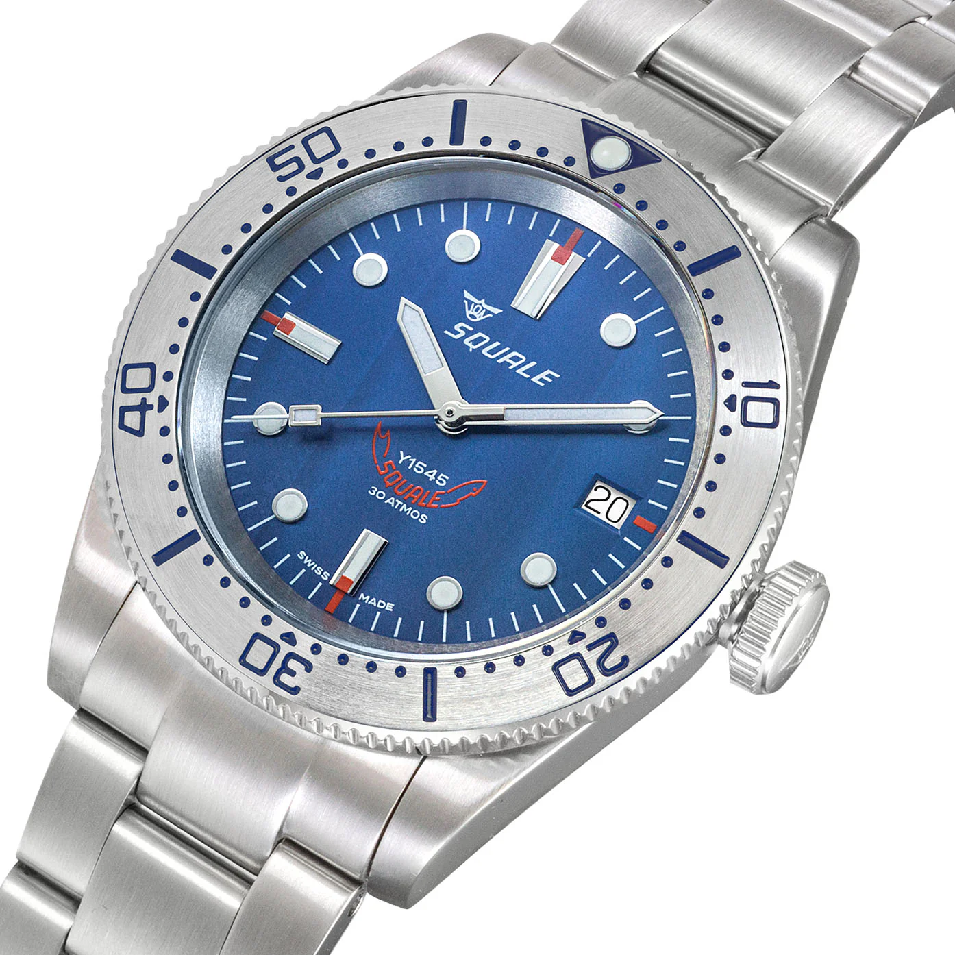 Squale 1545 Steel Blue Bracelet Watch - Image 3