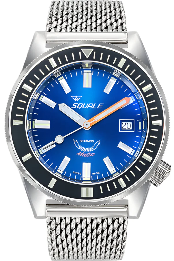 Squale Matic Dark Blue Mesh Watch