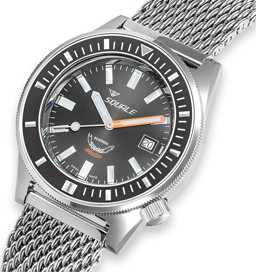 Squale Matic Grey Mesh Watch - Image 4