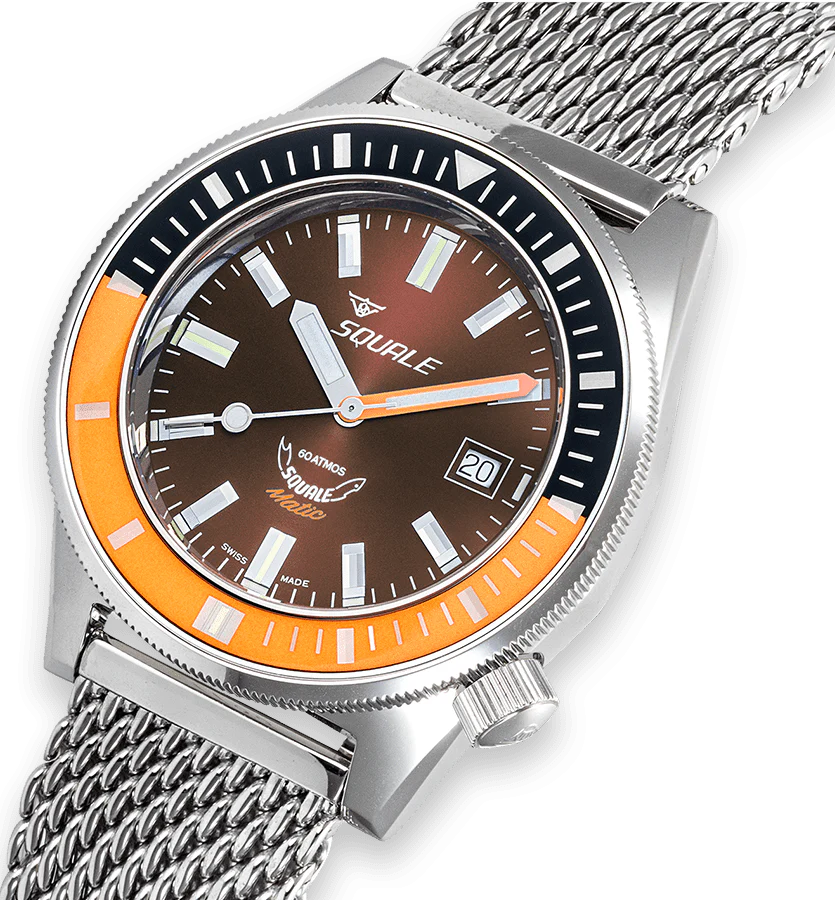 Squale Matic Chocolate Mesh Watch - Image 4