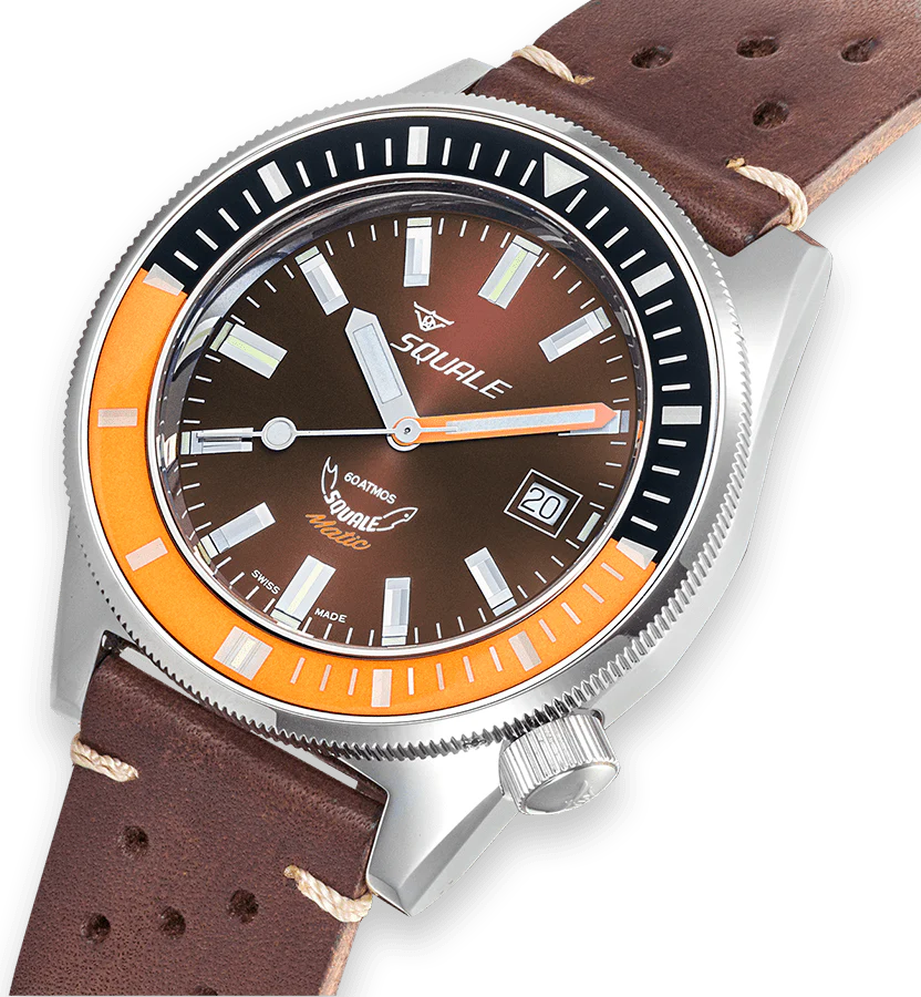 Squale Matic Chocolate Leather Watch - Image 4
