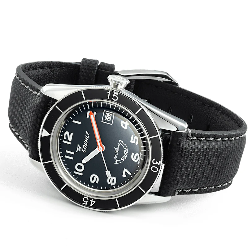 Squale SUB-39 Black Arabic Watch - Image 4