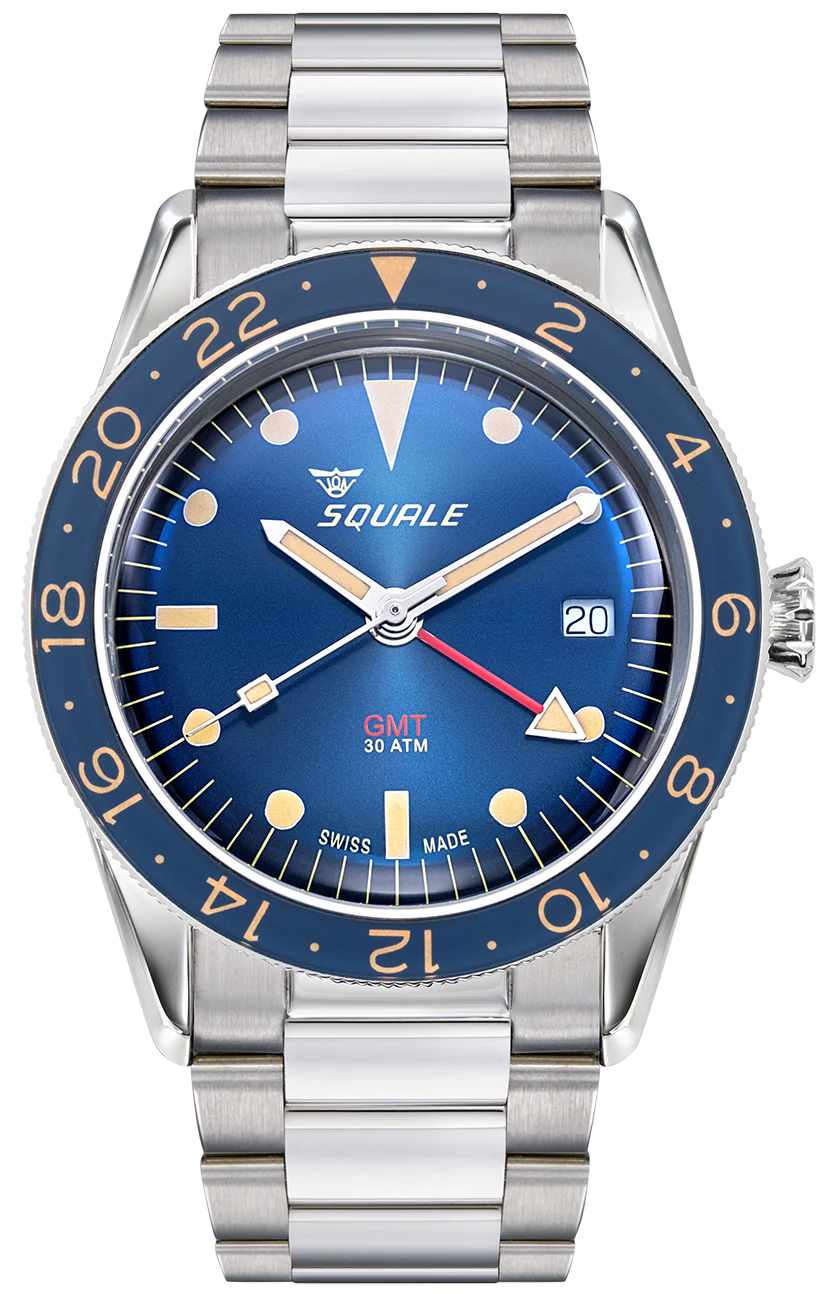 Squale SUB-39 GMT Blue Vintage Bracelet Watch