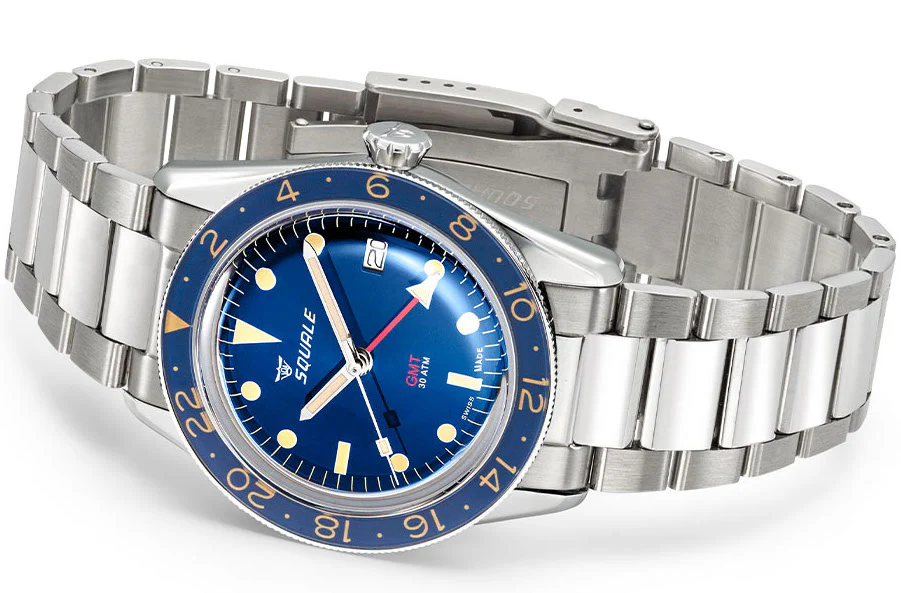 Squale SUB-39 GMT Blue Vintage Bracelet Watch - Image 3