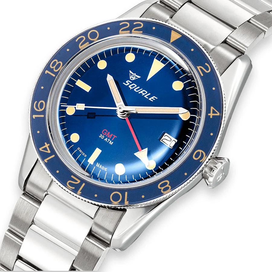 Squale SUB-39 GMT Blue Vintage Bracelet Watch - Image 4