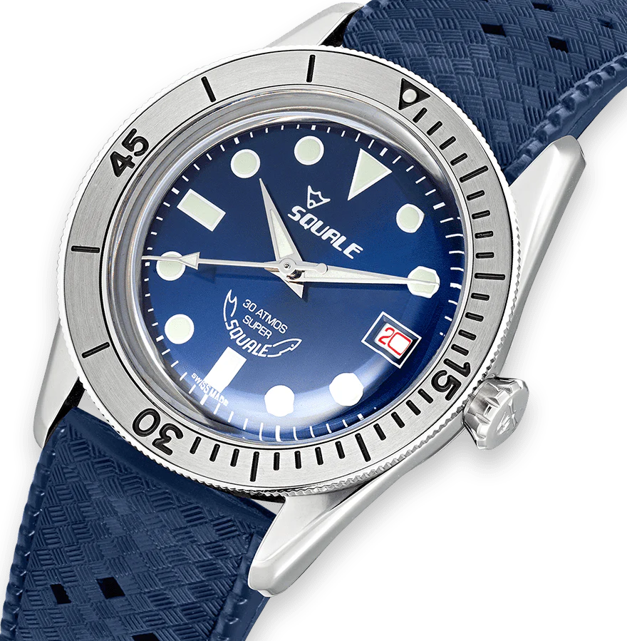 Squale SUB-39 Super Blue Rubber Watch - Image 3