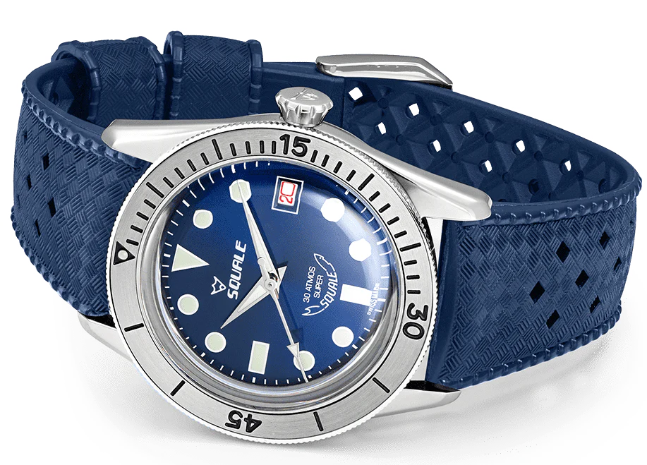 Squale SUB-39 Super Blue Rubber Watch - Image 4