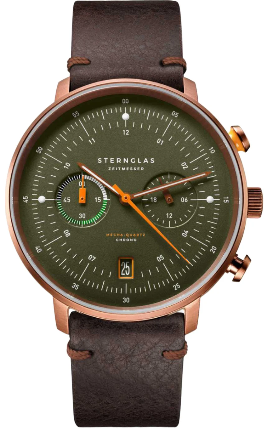 Sternglas Hamburg Chrono Green Bronze Watch