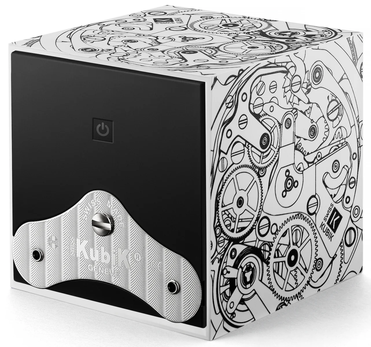 Swiss Kubik Watch Winder Single Startbox White Black Print - Image 2