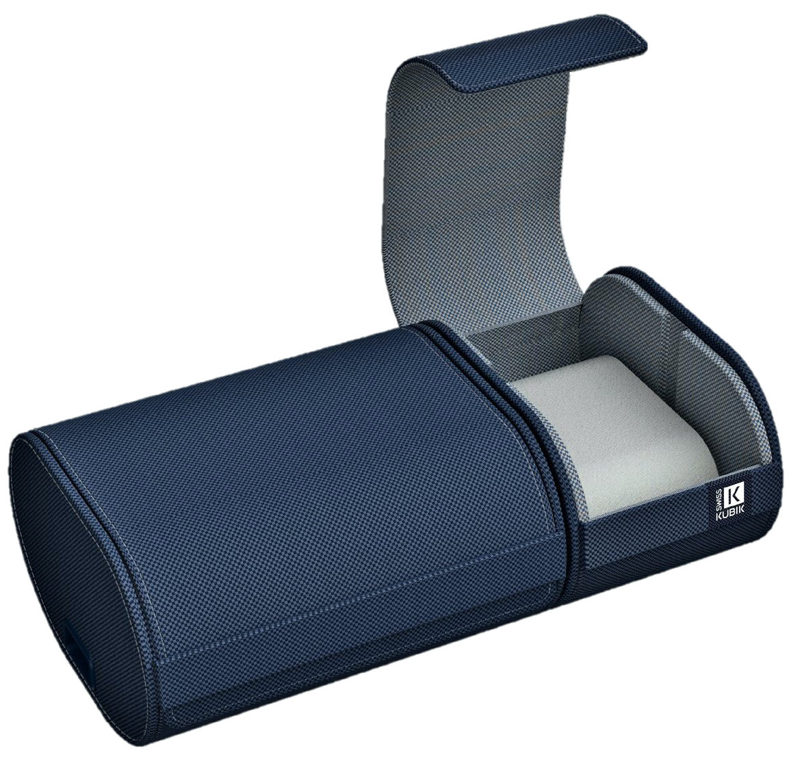 Swiss Kubik Watch Winder Travelbox Blue Textile
