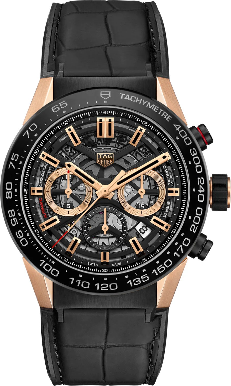 TAG Heuer Watch Carrera Automatic Chronograph Calibre Heuer 02 Rose Gold