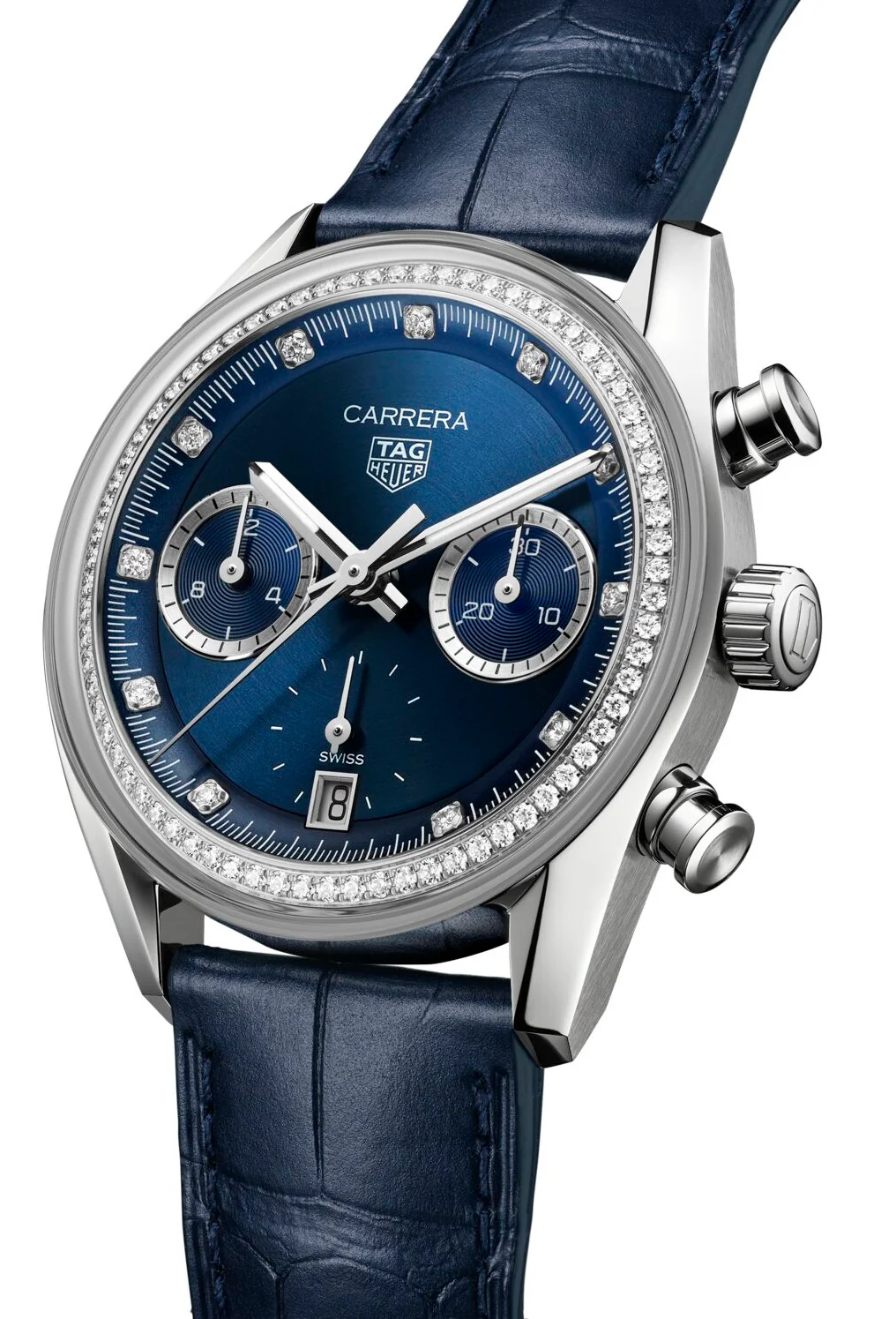 TAG Heuer Carrera Chronograph Circular Brushed Blue Watch - Image 3