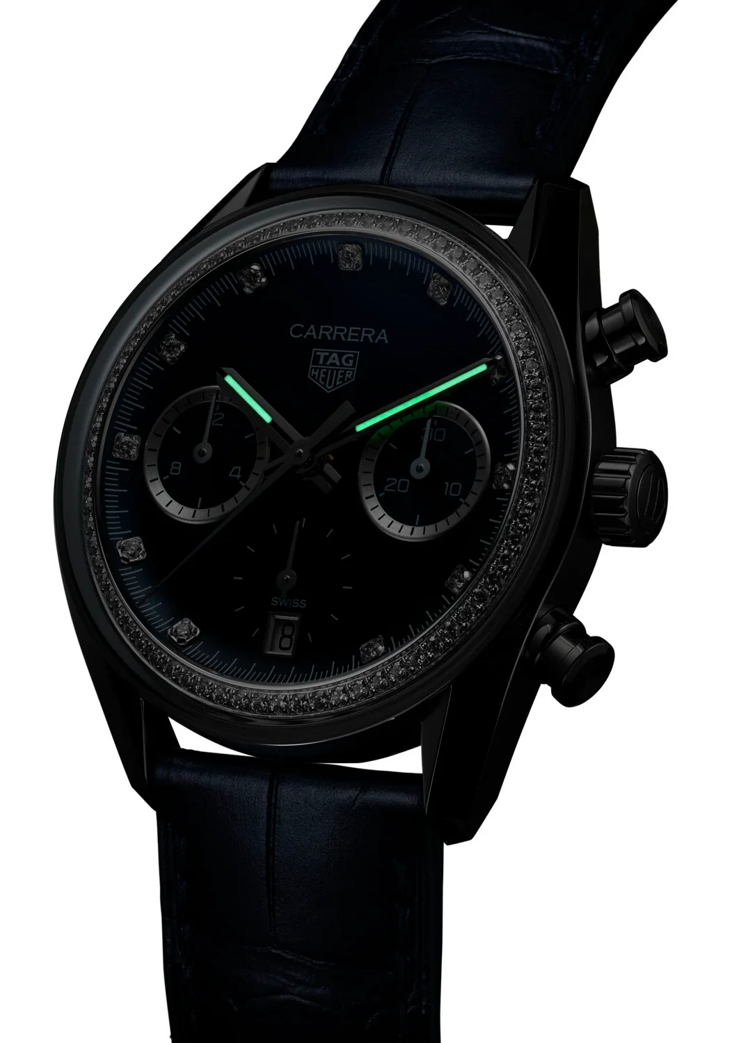 TAG Heuer Carrera Chronograph Circular Brushed Blue Watch - Image 4