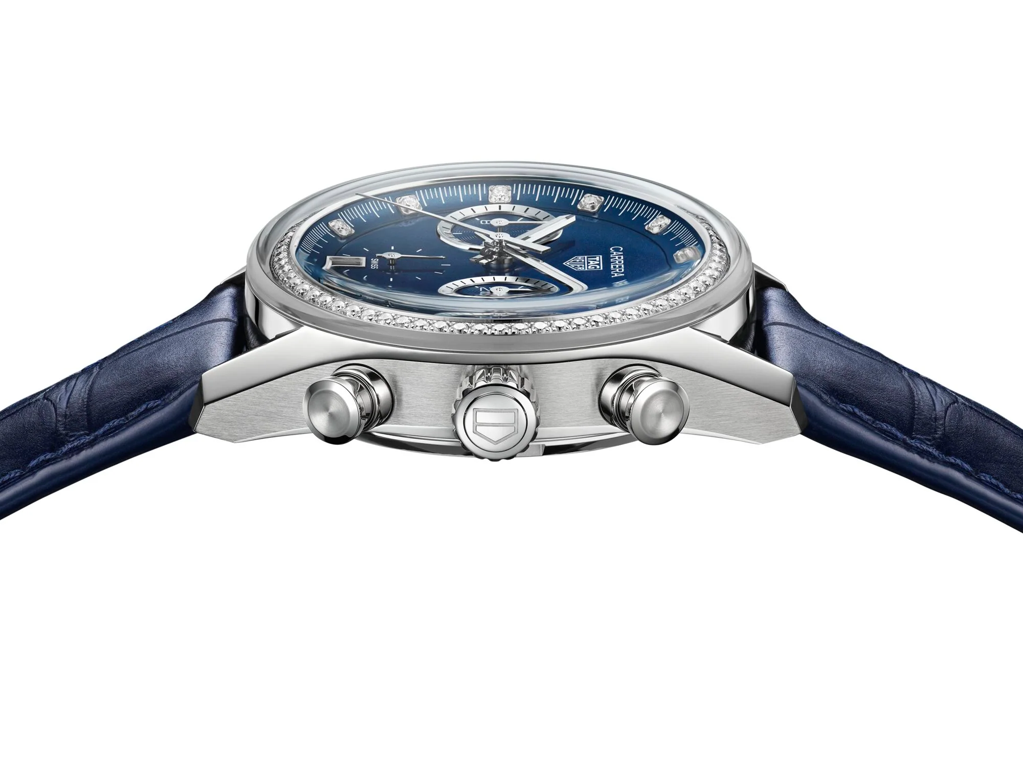TAG Heuer Carrera Chronograph Circular Brushed Blue Watch - Image 6