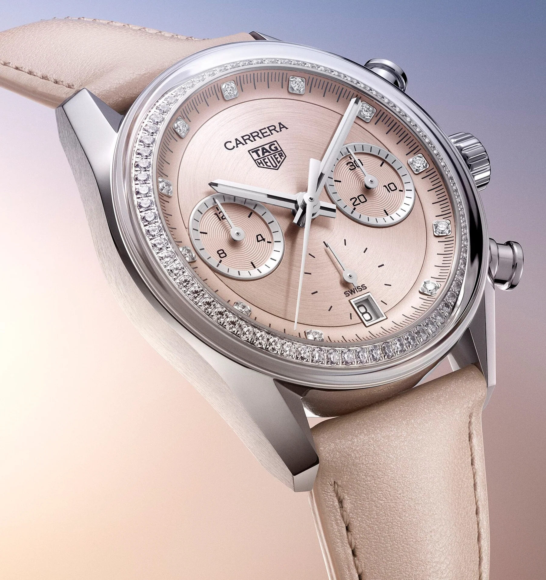 TAG Heuer Carrera Chronograph Circular Brushed Pink Watch - Image 8