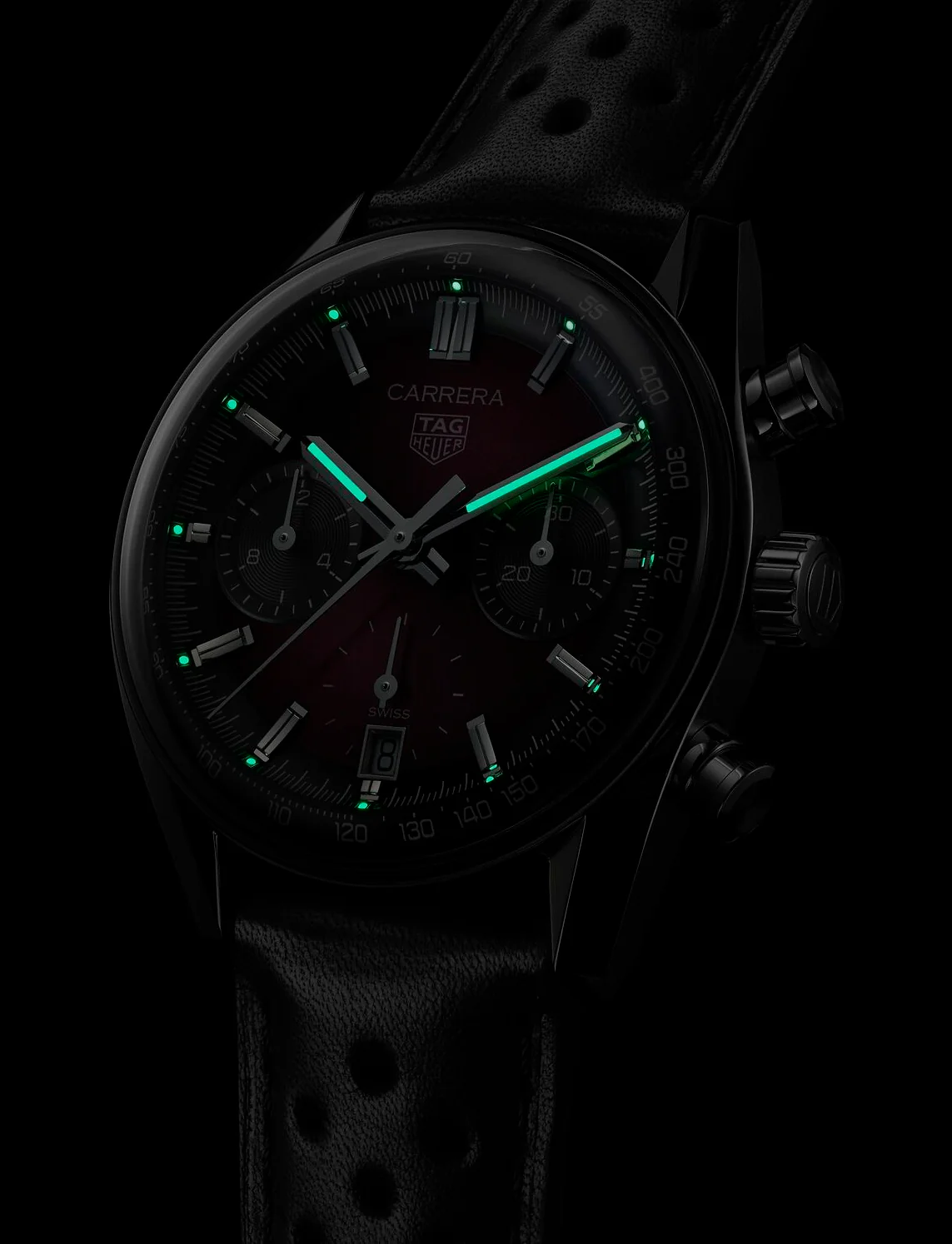 TAG Heuer Carrera Chronograph Sunray Brushed Purple Watch - Image 2
