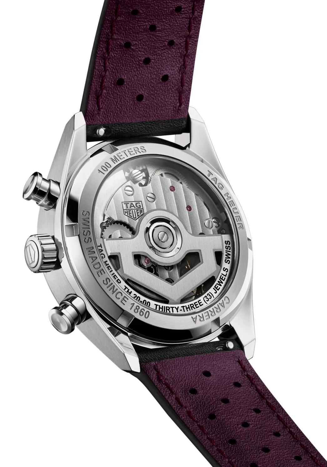 TAG Heuer Carrera Chronograph Sunray Brushed Purple Watch - Image 4