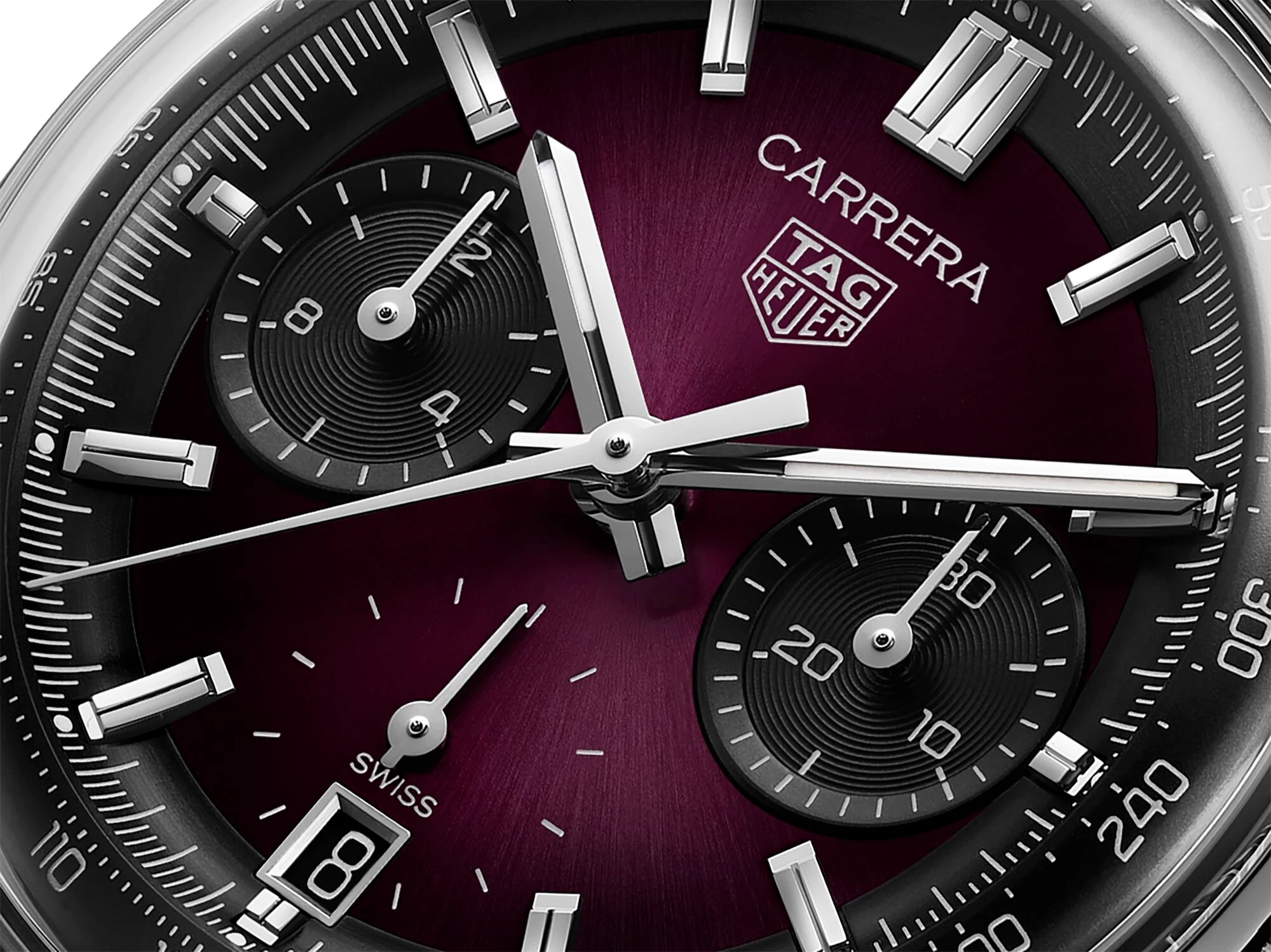 TAG Heuer Carrera Chronograph Sunray Brushed Purple Watch - Image 6