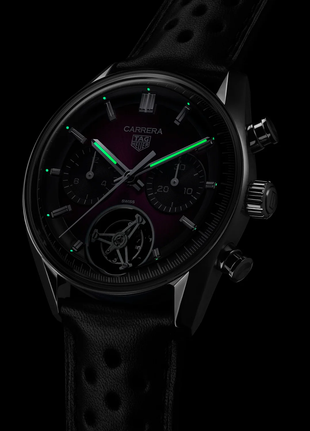 TAG Heuer Carrera Chronograph Tourbillon Sunray Brushed Purple Watch - Image 2
