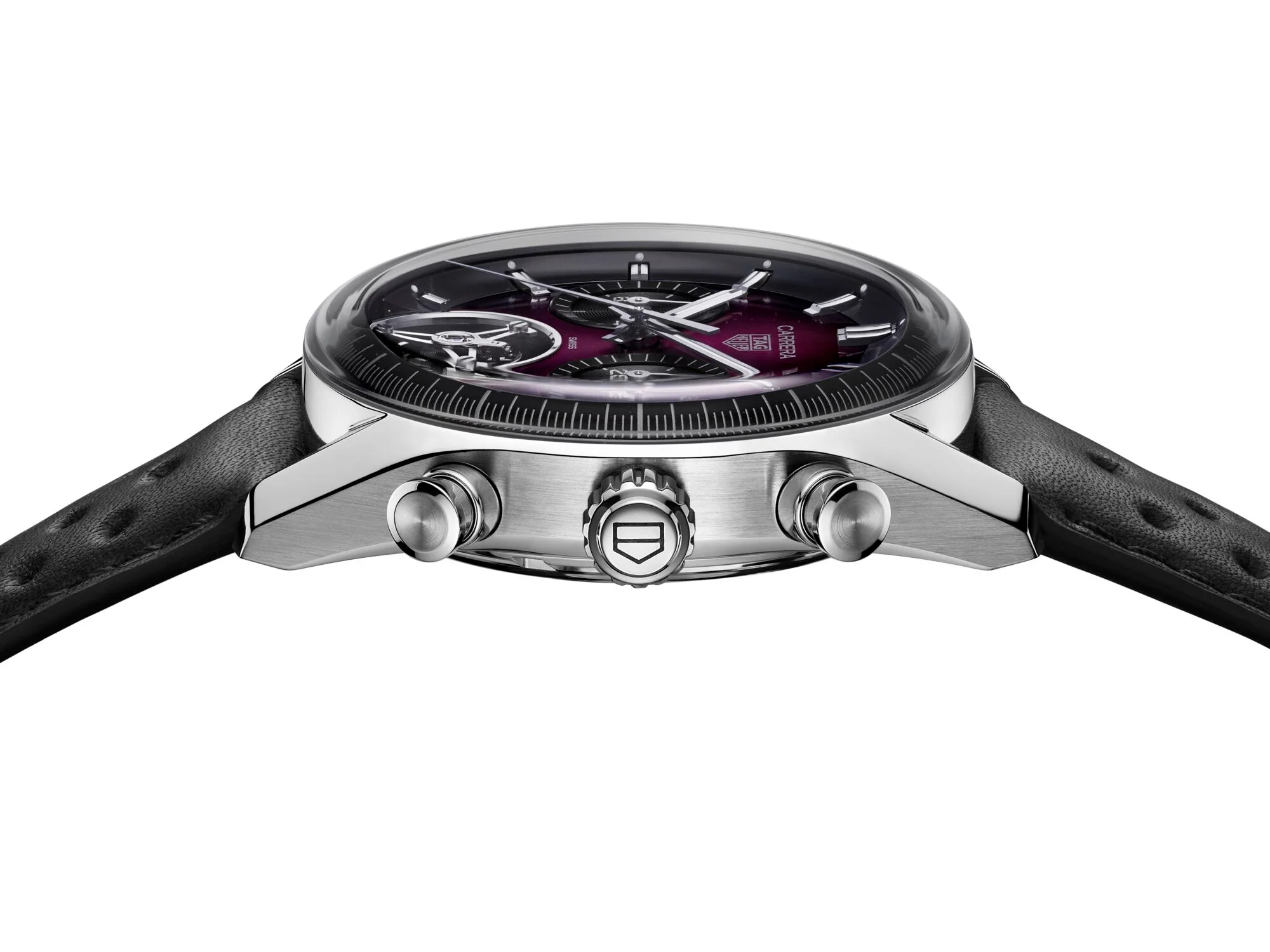 TAG Heuer Carrera Chronograph Tourbillon Sunray Brushed Purple Watch - Image 6
