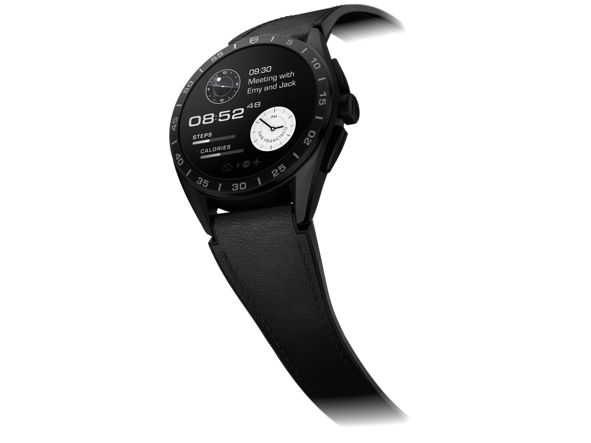 TAG Heuer Watch Connected Calibre E4 45 Titanium Black Leather - Image 3