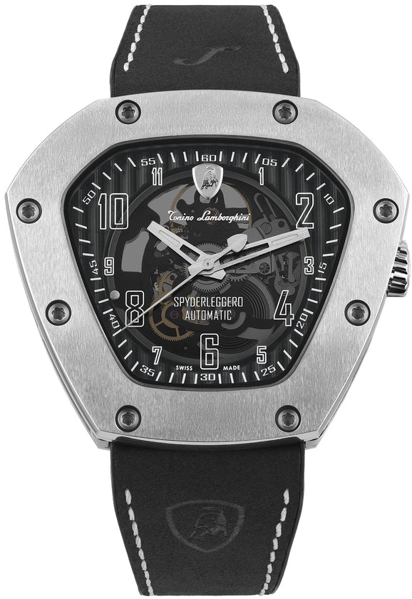 Tonino Lamborghini Watch Spyderleggero Skeleton Titanium Black