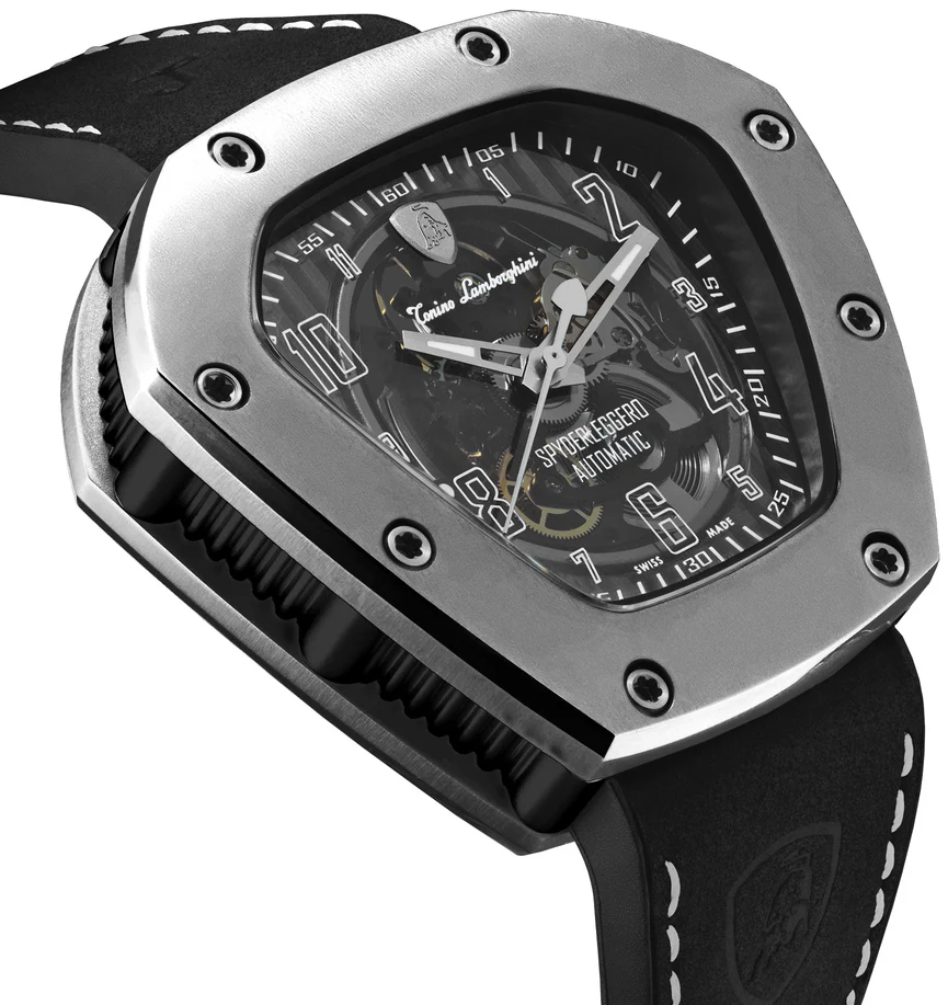 Tonino Lamborghini Watch Spyderleggero Skeleton Titanium Black - Image 3