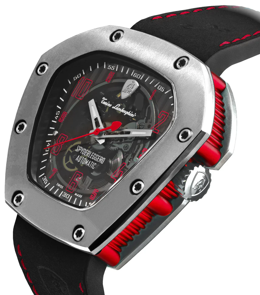 Tonino Lamborghini Watch Spyderleggero Skeleton Titanium Red - Image 2