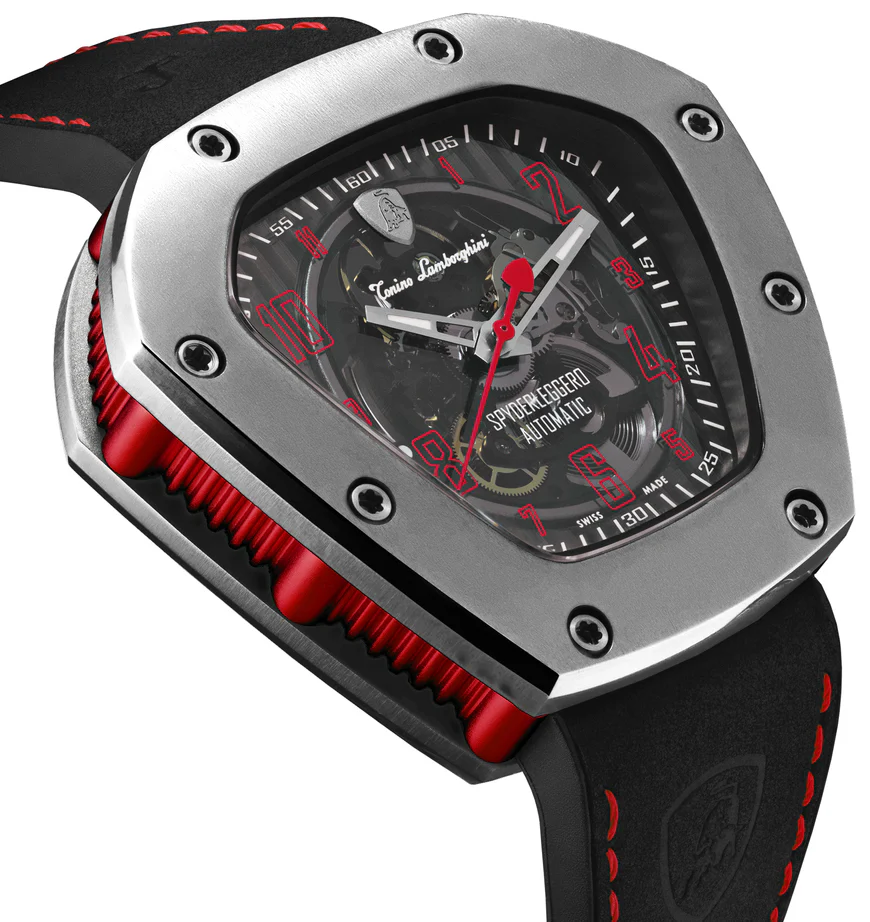 Tonino Lamborghini Watch Spyderleggero Skeleton Titanium Red - Image 3