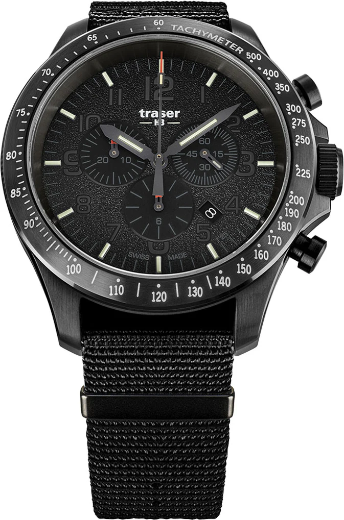 Traser H3 P67 Officer Pro Chrono Black Nato Watch