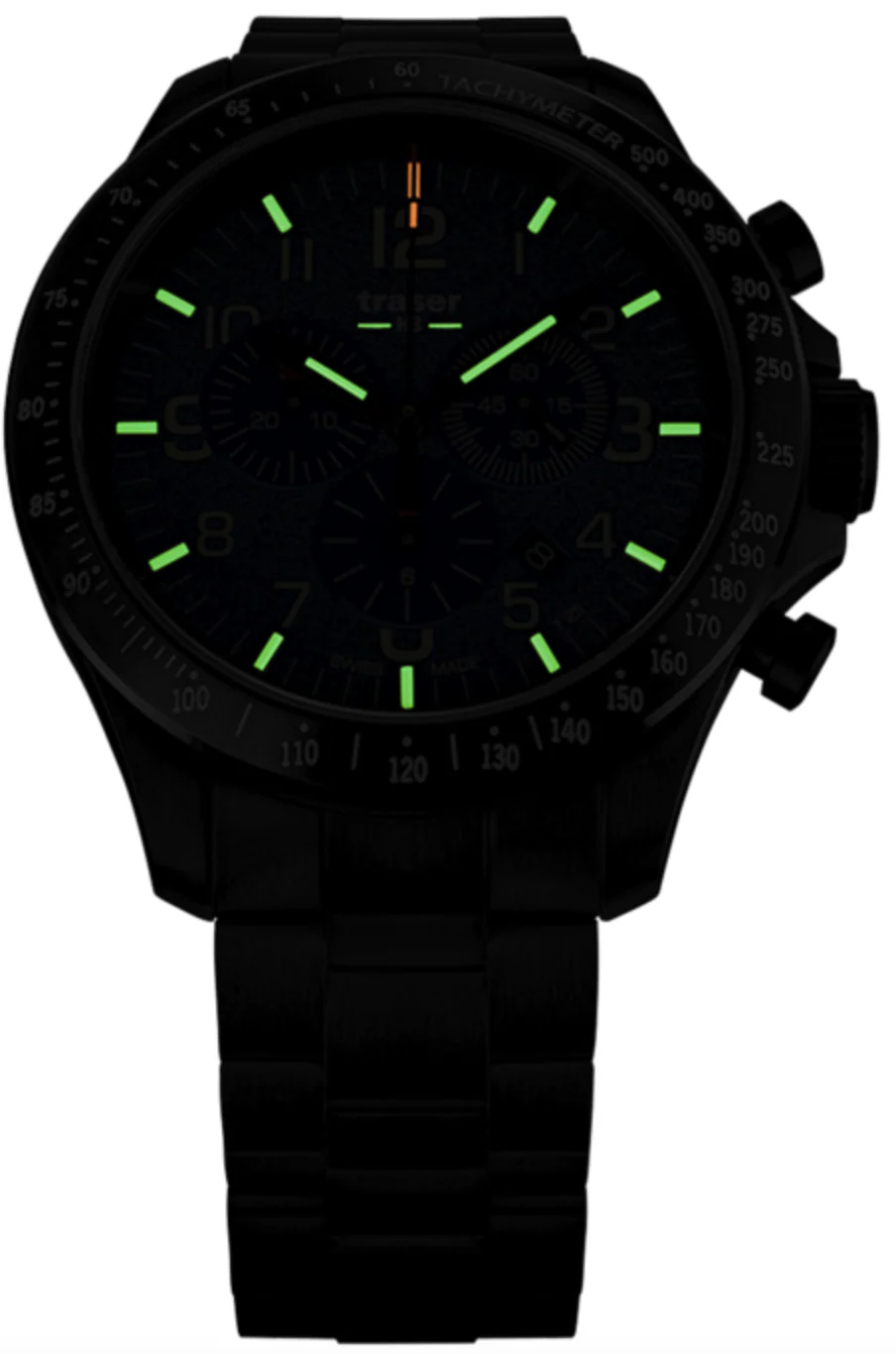 Traser H3 P67 Officer Pro Chrono Black PVD Bracelet Watch - Image 2