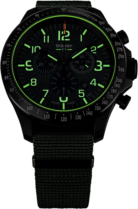 Traser H3 P67 Officer Pro Chronograph Green Watch - Image 2