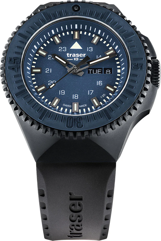 Traser H3 P69 Black Stealth Blue Rubber Watch