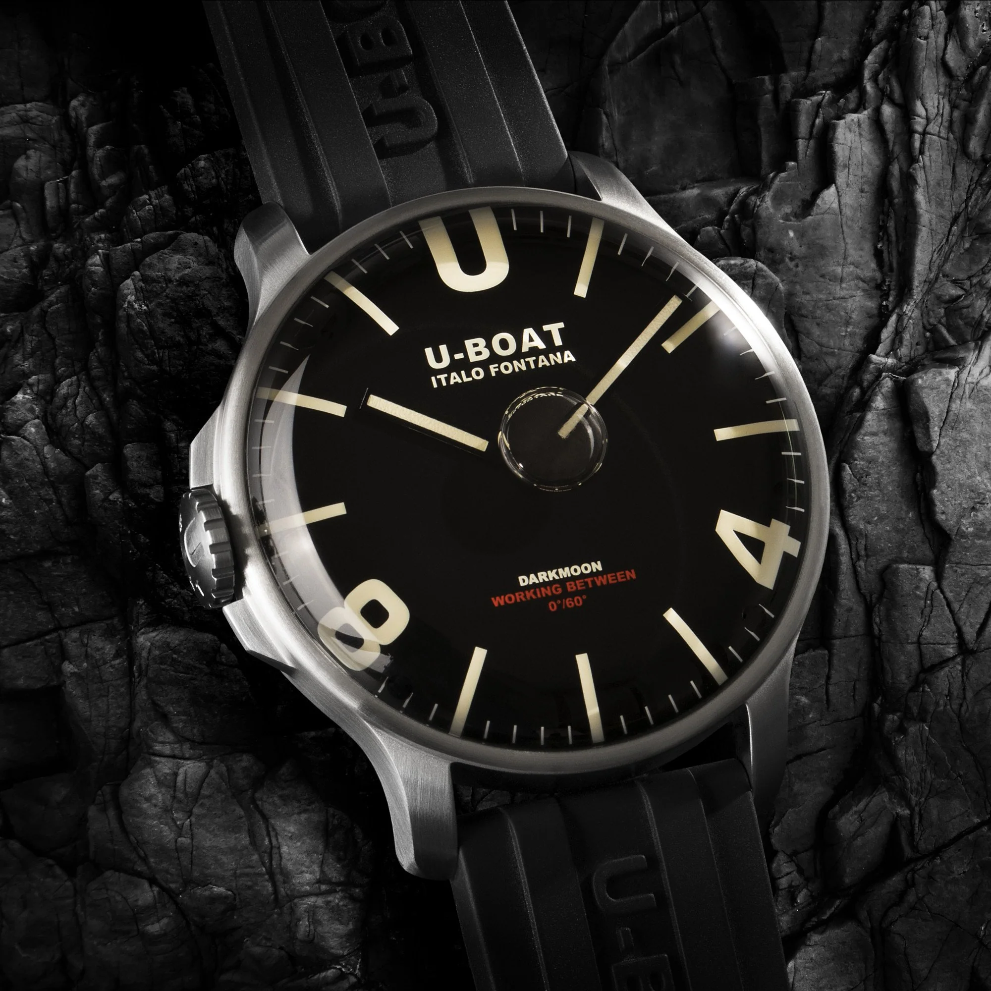 U-Boat Darkmoon 44 Black SS Watch - Image 3