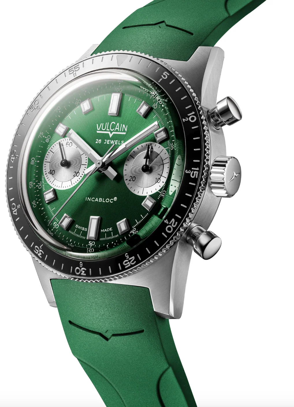 Vulcain Skindiver Chronograph Green Rubber Limited Edition Watch - Image 2