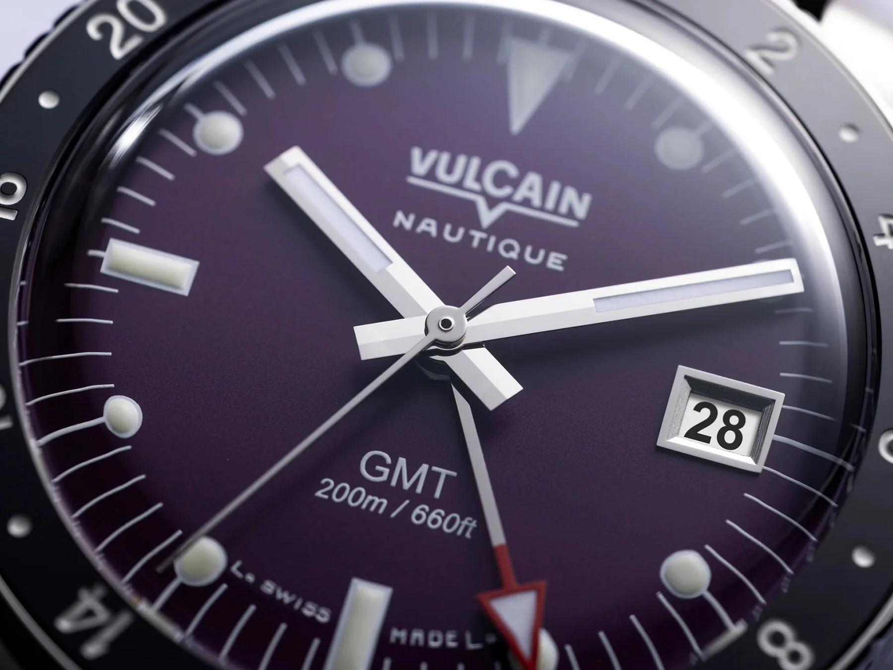 Vulcain Skindiver GMT Purple Rubber Limited Edition Watch - Image 3