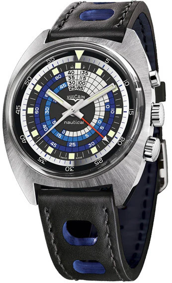 Vulcain Watch Cricket 70s Nautical Black Blue